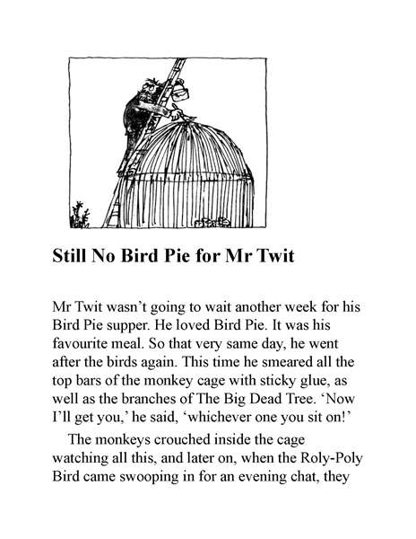 蠢特夫妇 20 Still No Bird Pie for Mr Twit -- 绘本听读宝在线台词全文