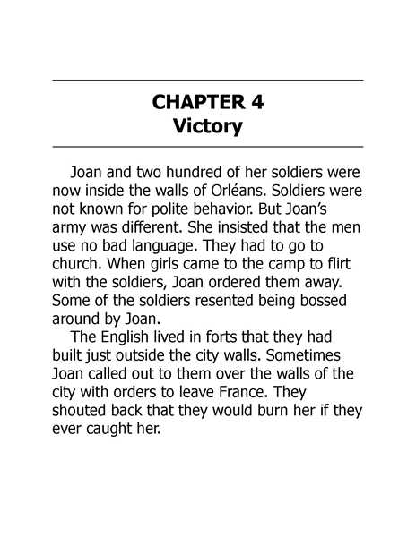 23 Who Was Joan of Arc 5 Chapter 4 Victory -- 绘本听读宝在线台词全文