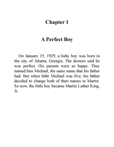 13 Who Was Martin Luther King 2 Chapter 1 A Perfect Boy -- 绘本听读宝在线台词全文