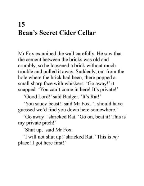 了不起的狐狸爸爸 15 Bean’s Secret Cider Cellar -- 绘本听读宝在线台词全文