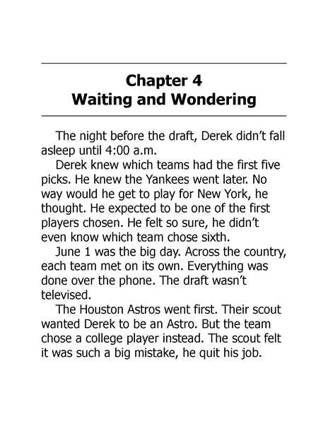 18 Who Is Derek Jeter 5 Chapter 4 Waiting and Wondering -- 绘本听读宝在线台词全文