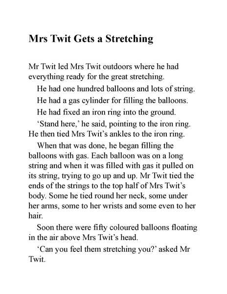 蠢特夫妇 10 Mrs Twit Gets a Stretching -- 绘本听读宝在线台词全文
