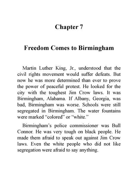 13 Who Was Martin Luther King 11 Chapter 7 Freedom Comes to Birmingham -- 绘本听读宝在线台词全文