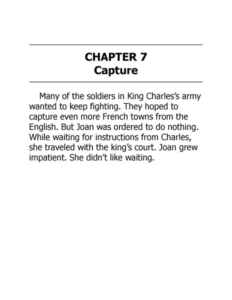 23 Who Was Joan of Arc 8 Chapter 7 Capture -- 绘本听读宝在线台词全文