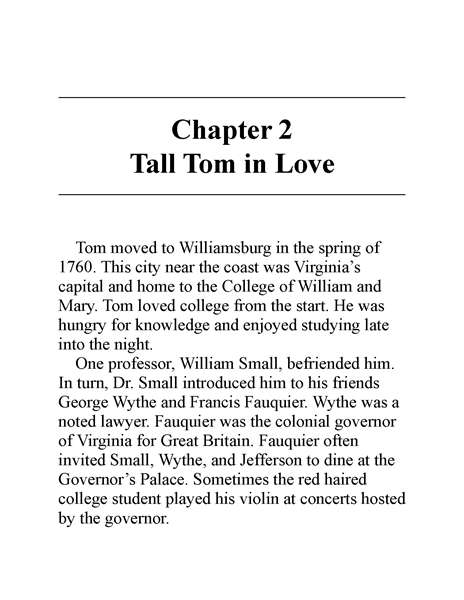 6 Who Was Thomas Jefferson 3 Chapter 2 Tall Tom in Love -- 绘本听读宝在线台词全文