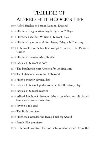 37 Who Was Alfred Hitchcock 12 Timelines -- 绘本听读宝在线台词全文