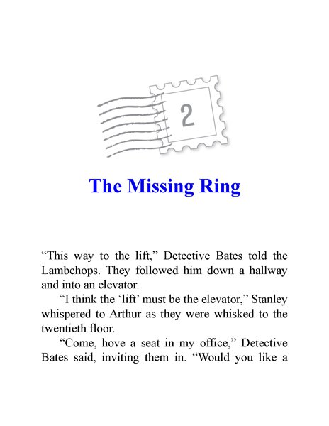 14 On a Mission for Her Majesty 2. The Missing Ring -- 绘本听读宝在线台词全文
