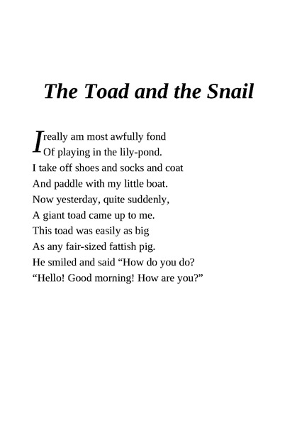 肮脏的野兽 8 The Toad and the Snail -- 绘本听读宝在线台词全文