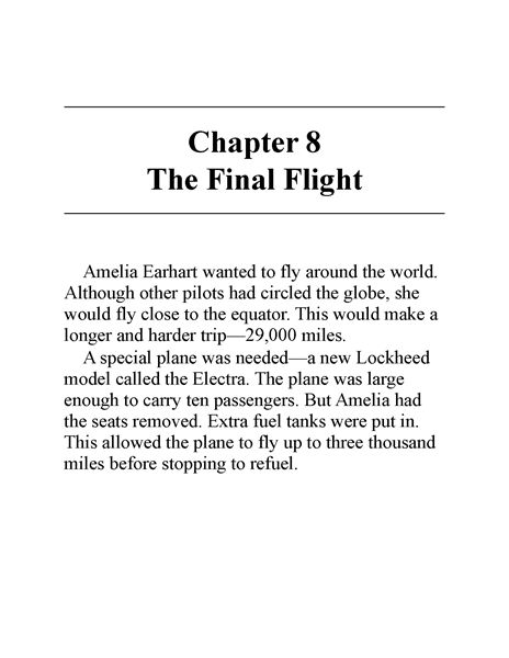 5 Who Was Amelia Earhart 9 Chapter 8 The Final Flight -- 绘本听读宝在线台词全文