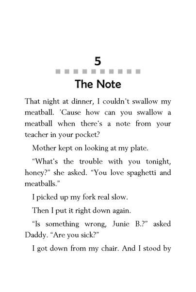 21 Junie B. First Grader - Cheater Pants 5. The Note -- 绘本听读宝在线台词全文