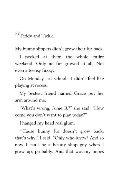 11 Junie B. Jones Is a Beauty Shop Guy 5. Teddy and Tickle -- 绘本听读宝在线台词全文