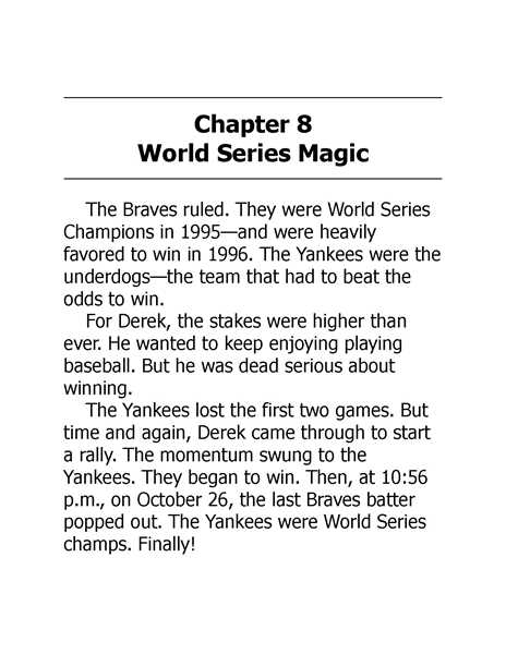 18 Who Is Derek Jeter 9 Chapter 8 World Series Magic -- 绘本听读宝在线台词全文