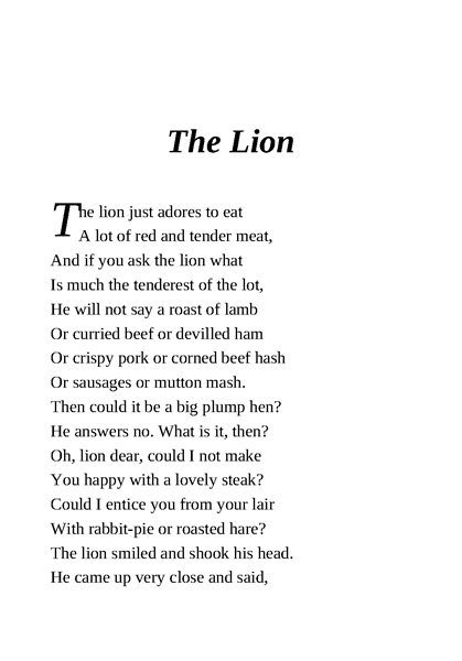 肮脏的野兽 3 The Lion -- 绘本听读宝在线台词全文