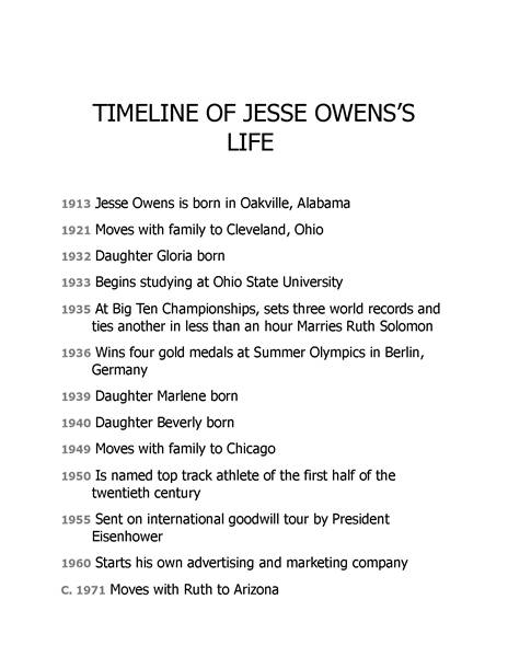 19 Who Was Jesse Owens 12 Chapter 11 Timelines -- 绘本听读宝在线台词全文