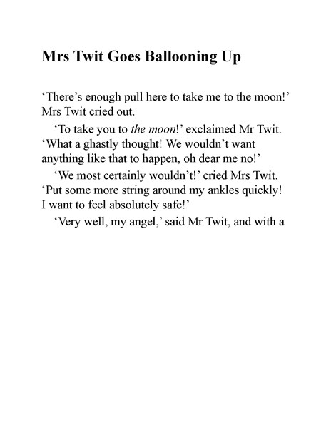 蠢特夫妇 11 Mrs Twit Goes Ballooning Up -- 绘本听读宝在线台词全文