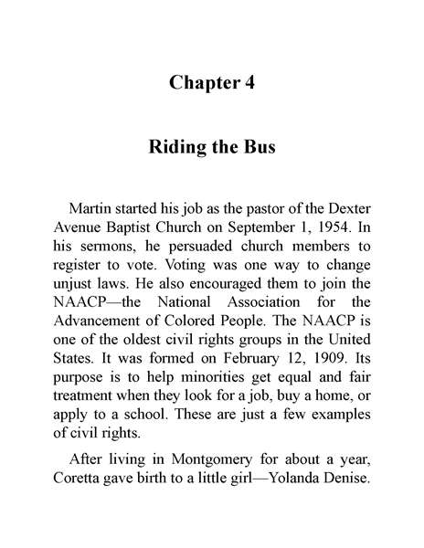 13 Who Was Martin Luther King 8 Chapter 4 Riding the Bus -- 绘本听读宝在线台词全文