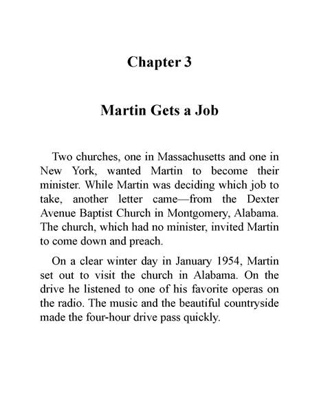 13 Who Was Martin Luther King 7 Chapter 3 Martin Gets a Job -- 绘本听读宝在线台词全文