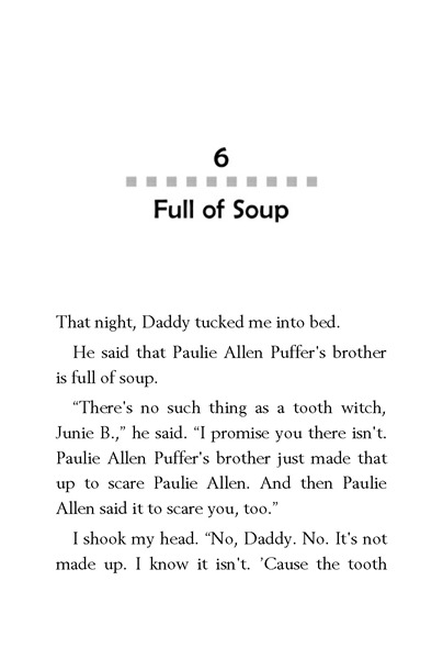 20 Junie B. First Grader - Toothless Wonder 6. Full of Soup -- 绘本听读宝在线台词全文