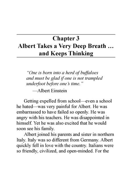 4 Who Was Albert Einstein 4 Chapter 3 Albert Takes a Very Deep Breath and Keeps Thinking -- 绘本听读宝在线台词全文