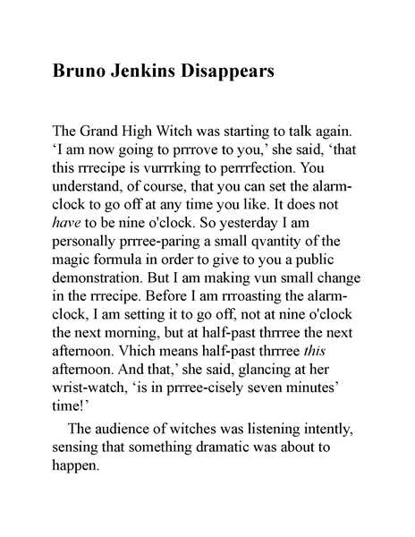 女巫 10 Bruno Jenkins Disappears -- 绘本听读宝在线台词全文
