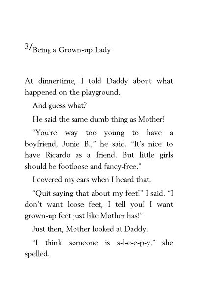 13 Junie B. Jones Is (Almost) a Flower Girl 3. Being a Grown-up Lady -- 绘本听读宝在线台词全文